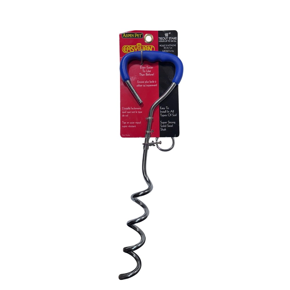 Aspen Pet‎ Easy Turn 18 Inch Tie Out Stake Dog Anchor Heavy Duty Steel